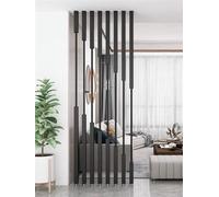 8 Pole Screen Partition Living Room, Modern Room Dividers Wall For Apartment Studio/Restaurant/Bedroom/Office Cubicle Decor, No Drilling Install, Privacy Separation Post-Black-H165cm/65in/5.41ft