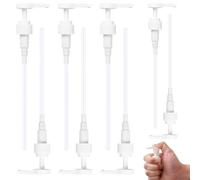 8 POMOS DOSIFICADORES para Jarabe - DISPENSADOR DE Pump para Botellas DE 500ML/1000ML, con Rosca 28/410 Y 24/410, Ideal para CHAMPÚ Y ACONDICIONADOR, Blanco (TAMAÑOS DE 0.5L/1L)