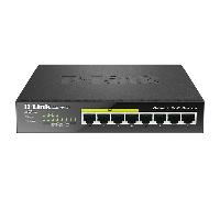 D-Link DGS-1008P, Switch Gigabit PoE no gestionable de 8 Puertos (4 Puertos PoE, 4 Puertos Gigabit, presupuesto PoE de 60 W, Plug & Play, sin Ventilador, Carcasa metálica)