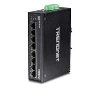 TRENDnet, TI-PG80, Switch Industrial no administrado Gigabit PoE+ DIN-Rail Reforzado de 8 Puertos, 200 W de Potencia PoE+, Capacidad de conmutación de 16 Gbps