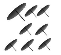 8 portavelas de metal, platos negros de 8 cm con pincho, portavelas de corona con atrapasueños, para Navidad, boda, Pascua, velas de pilar y decoración de mesa