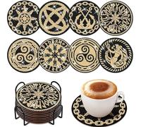 8 Posavasos de Pintura Diamantes con Soporte, Posavasos de Arte de Diamantes con Mandala Antideslizantes Vasos para Bebidas de Bar, Principiantes, Adultos y Niños