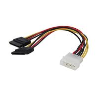 8 Pulgadas Molex de 4 Clavijas Pines en ángulo Derecho 2X SATA Cable Adaptador del convertidor Doble 90, ATX 12V / 5V & HDD SSD Usar(15cm,To 2xSATA)