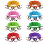 8 Pulseras con cascabeles PLULON, Instrumentos de percusión, Bandas navideñas, cascabeles para Tobillos, Juguetes Musicales rítmicos, decoración para Fiestas navideñas