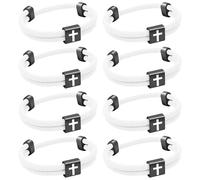 8 pulseras de cuerda de cruz cristiana de Jesús, pulsera de cordón trenzado para hombres y mujeres, pulseras náuticas de playa, juego de regalos para deportes, pulseras de cuerda tejida a mano con