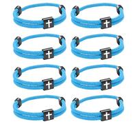 8 pulseras de cuerda de cruz cristiana de Jesús, pulsera de cordón trenzado para hombres y mujeres, pulseras náuticas de playa, juego de regalos para deportes, pulseras de cuerda tejida a mano con
