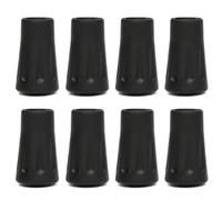 8 Puntas de bastón de plástico de 1, 6 Pulgadas con arandela Reforzada de Metal, Repuesto de bastón Antideslizante para senderos pavimentados, Caminos rocosos y aceras