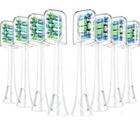 8 Recambio Cepillos Compatible para Philips Sonicare - 4 Prevención Placa + 4 Cuidado Encías - Cabezales de Repuesto para DiamondClean, Flexcare, HealthyWhite, 3 Series - Blanco