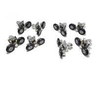 8 rodillos de puerta de ducha para puerta de ducha individual, corredores, ruedas, poleas de 25 mm de diámetro, piezas de repuesto de aleación de zinc