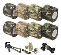 8 Rollo Cinta de Camuflaje, Camo Tape no Tejida Autoadhesiva Vendaje, Cinta de Camuflaje de Tela Impermeable Multiusos para linternas/Inoculares/Bicicletas