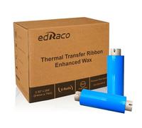 8 rollos de cintas de transferencia térmica de escritorio, cera mejorada, 84 mm x 74 m, núcleo de 1.27 cm, para impresora de escritorio Zebra