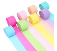 8 Rollos Papel Crepé Colores,Papel Pinocho Colores Pastel-4,5 cm x 25 m,para Bodas,Decoraciones para Fiestas,Fiestas de Cumpleaños (8 Colores Pastel)