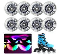8 ruedas en línea: 72 mm de rodillos de patines en línea con rodamientos de bolas ABEC-7, repuesto para patines en línea, ruedas en línea transparentes, para todo tipo de patines con ruedas
