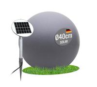 8 seasons Design - Lámpara solar esférica de 40 cm (gris), LED blanco cálido, sensor crepuscular, resistente a la intemperie, lámpara solar para exterior (jardín, terraza, balcón), resistente y