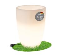 8 seasons Design Shining Curvy Pot M - Macetero LED (39 x 51 cm, Casquillo E27, Incluye Bombilla Blanca cálida, Maceta iluminada para Interior y Exterior)