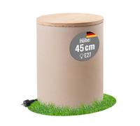 8 seasons Design Shining Drum LED Cilindro Taburete Mesa Enfriador de Botellas Maceta (Ø 37 cm, Altura: 45 cm) Arena, Casquillo E27 incluye bombilla en blanco cálido, incluye tapa, para interior y