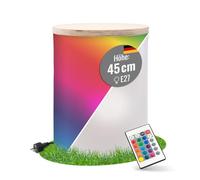 8 seasons design Shining Drum - Taburete cilíndrico con luz LED (37 cm de diámetro, 45 cm de altura), color blanco, con cambio de color (15 colores), incluye bombilla y tapa, para interior y exterior