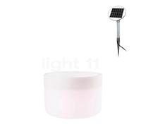 8 seasons design Shining Elegant Pot, lámpara de suelo, blanco - ø59 x alt.39 cm - incl. bombilla - incl. módulo solar