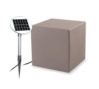 8 seasons Diseño de cubo solar de 33 cm Shining Cube (taupe) LED blanco cálido, sensor crepuscular, resistente a la intemperie, lámpara solar para exterior (jardín, terraza, balcón) - Mesa auxiliar