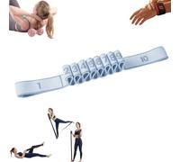 8-Section Fitness Resistance Band with Handles, Numbered Stretching Strap for Yoga, Pilates&Physical Therapy, Adjustable Full Body Exercise Puller for Flexibility, Home Gym&Strength Training (Blue,M)