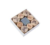 8 sellos de flores de madera con almohadilla de de 25 mm y 30 mm, sellos de madera para manualidades, sellos para álbumes de recortes, para hacer tarjetas, diario, álbum de fotos, flor de