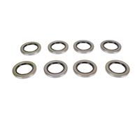 8 Sellos de Grasa para Ruedas de Remolque, 2.25 Pulgadas de diámetro Interior, 3.376 Pulgadas de diámetro Exterior, Doble Labio, Acero Cromado + Sellado confiable de Goma,