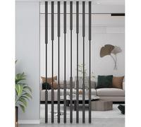 8 separadores de habitación de metal independientes, de suelo a techo, listones negros para oficina, hogar o eventos, 1,8 m, fácil instalación