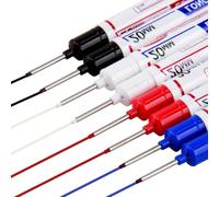 8 Set Rotulador Agujeros Profundos, Rotuladores Obra Impermeables, Rotuladores de Agujero Profundo con Punta de 20 mm para Madera, Metal, Plástico y Cartón, Negro, Azul, Rojo y Blanco