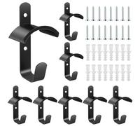 8 Soporte para Bridas de Caballos, Soportes de Metal para Caballos, Soportes de Pared para Caballos con Tubos y Tornillos, con Revestimiento Antioxidante, para Bridas,Establos,Sala de Monturas (Negro)