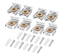 8 Soporte para Espejo Sin Marco, Clips de Montaje Colgador de Espejo sin Marco, Colgador de Espejo, Soporte Espejo Pared, Clips de Espejo de Metal Resorte, Soportes Fijación Espejos Tacos Tornillos