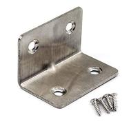 8 soportes de esquina de acero inoxidable en forma de L para estantes de madera, 50 x 30 x 30 mm