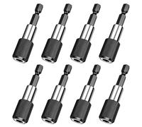 8 soportes de puntas autobloqueantes de 1/4 pulgadas (60 mm) - Portapuntas magnético de cambio rápido de 1/4 pulgadas, extensión de puntas para destornillador inalámbrico, taladro eléctrico y