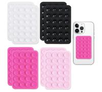 8 Soportes de Ventosa para Teléfono Móvil de Silicona Antideslizantes, Accesorios Cuadrados Prácticos para Selfies, Vídeos y Uso en Coche sobre Superficies Lisas