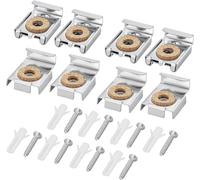 8 soportes para espejo sin marco, juego de montaje en pared de cristal, con resorte, para baño, espejo de habitación (plata)