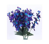 8 tallos artificiales de orquídeas artificiales de 68 cm, color morado, azul, turquesa, orquídeas artificiales, para boda, ramo de novia, corona, centro de mesa, decoración al aire libre (azul morado)