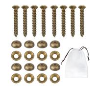 8 tapas estéticas, 8 tornillos autorroscantes, 1 bolsa de almacenamiento vacía, tornillos decorativos, tornillos autorroscantes, tornillos de latón, tapas de latón
