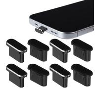 8 tapones antipolvo USB compatibles con puerto C, protector de puerto de carga, 4 piezas de aleación de aluminio y 4 piezas de silicona para todos los dispositivos tipo C, portátiles, tabletas