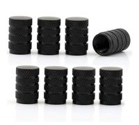 8 Tapones Rueda Coche para VW Tiguan I (Bj.2007-2016),Tapa de Válvula de Accesorios de Neumáticos de Automóviles Metal Tapones Ruedas Coche Tapa de Válvula,Black