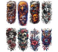 8 Tatuajes Temporales De Águila Realistas Y Personalizados Para Brazos Y Pantorrillas, Resistentes Al Agua Y Al Sudor.