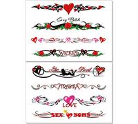 8 Tatuajes Temporales Sexy Para Hombres, Mujeres Y Adultos. Rude, Kinky, Erótica, Divertida Traviesa Para La Espalda Baja, Piernas, Brazos, Estómago