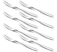 8 tenedores de frutas de acero inoxidable 18/8, mini tenedores pequeños para fiambrera, tenedor de patatas fritas, aperitivos, palillos para comida para los dedos, tenedores de postre, tenedores de