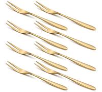 8 tenedores de frutas de acero inoxidable 18/8, mini tenedores pequeños para fiambrera, tenedor de patatas fritas, aperitivos, palillos para comer los dedos, tenedores de postre, tenedores de