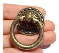 8 tiradores de bronce para cajones, tiradores decorativos vintage para muebles, pomos de cobre retro antiguo, herrajes de latón con tornillo para tocador, armario, armario (longitud: 1-1/2 pulgadas