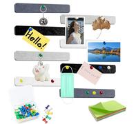 8 Tiras de Tablero de Corcho de Fieltro, CIYIN Tiras Autoadhesivas para Tablón de Anuncios, 35 x 5 cm, con 40 Chinchetas y 100 Notas Adhesivas, para Paredes de Fotos y Notas en Hogar Oficina (negro)