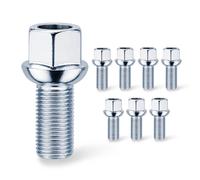 8 tornillos de rueda M14 x 1,5 x 27 mm, con unión esférica R13, perno de rueda SW 17 - para VW & Audi Original llantas de aluminio y llantas de acero - Plug & Play - Llantas y ruedas con banda de bola
