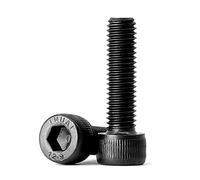 8 tornillos hexagonales M8 x 100 mm de acero al carbono clase 12,9 con hexágono interior, rosca completa, negro