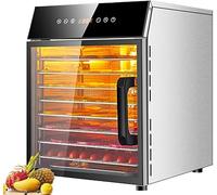 8 Tray Food Dehydrator, With Digital Time & Temperature Control, Stainless Steel Electric Fruit Dried Machine, Commercial Drying Fruits Machine For Fish Vegetables Meat Jerky Herb, LJJY-KK