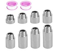 8 Tubo Alargador Grifo 1/2, FORMVERSITY Piezas Extension Grifo Ducha 10 15 20 25 30 40 50 60mm, Racor de Prolongación Acero Inoxidable, Adaptador Manguera Grifo Alargador Grifo Cocina para Tuberías, G