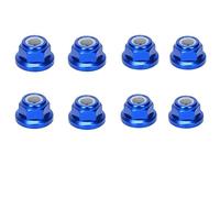 8 tuercas de bloqueo de nailon con brida de aluminio M5 de 5 mm para Traxxas UDR Traxxas Maxxs 89086-4 89076-4 85086-4 piezas de actualización azul