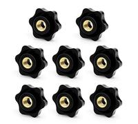 8 tuercas M10 con mango de estrella, 38 mm de diámetro exterior, botón de sujeción de rosca interior, tuerca de sujeción de cabeza de estrella, para máquinas, instalaciones, muebles, hechos a mano